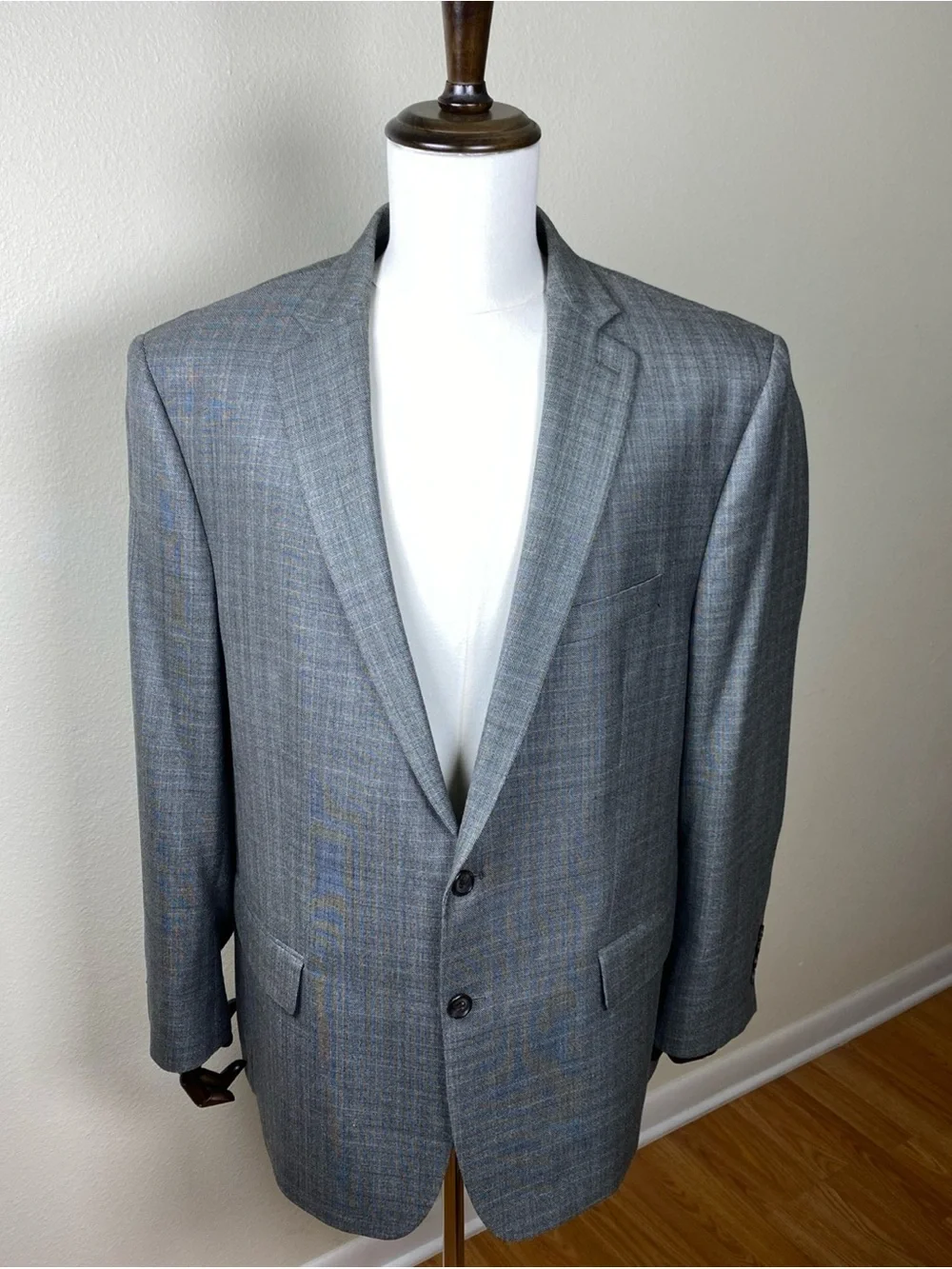 Ralph Lauren Blazer Men’s 48R Gray Bird Eye Silk Wool Sport Coat Made in Canada